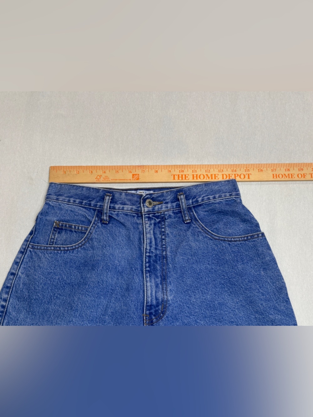 Vintage Anchor Blue Denim Shorts Womens Size 11 High Rise Cuffed Butter Mom Y2K - Picture 6 of 8